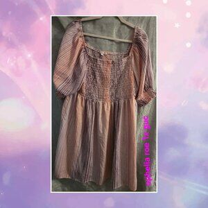 Ophelia roe 1x pink and purple stripped baby doll dress